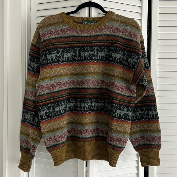 Vintage 80’s-90’s fair isle wool sweater - Picture 1 of 5